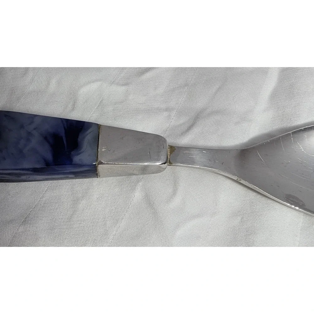 28 Pc MCM Supreme Cutlery Lucite Stainless Flatware Japan RARE Blue White Marble